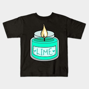 Cute Lime Green Candle Kids T-Shirt